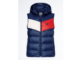 Hooded down vest TH style women navy XS