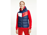 Hooded down vest TH style women navy XS