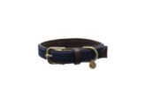 Plaited Nylon Dog collar navy XS 37cm